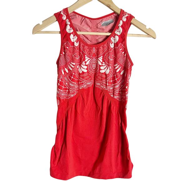 Athleta Tops - Athleta Red Paisley Print Sleeveless Athletic Tank Top Size Small